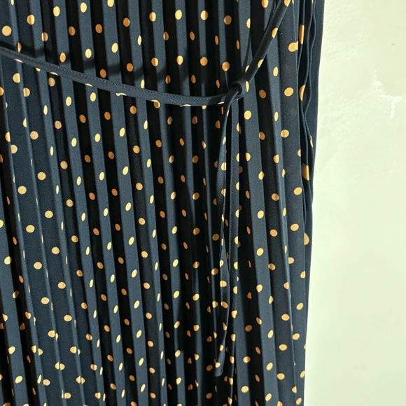 BANANA REPUBLIC Sz 0 Maxi Dress Two Sizes of Polka Dots Pleats Spaghetti Straps - Picture 5 of 11